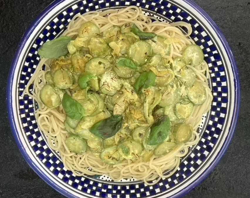 Pâtes aux courgettes et safran