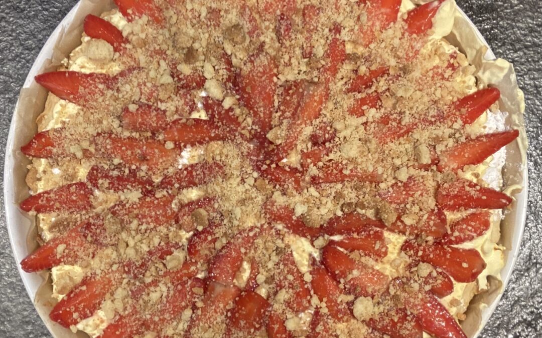 Tarte aux fraises à la crème safranée